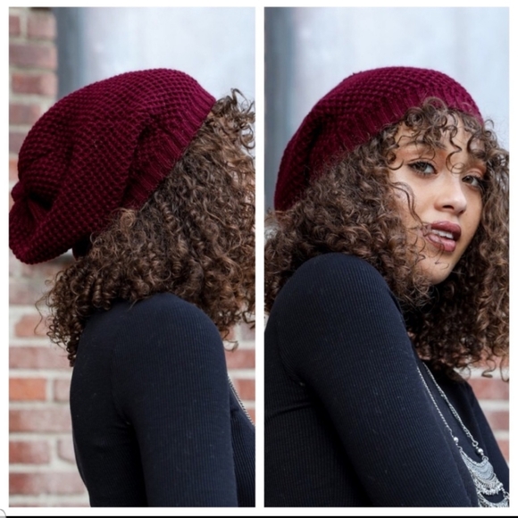 Knit slouchy beanie hat - Picture 7 of 8
